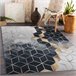 Alfombra lavable ANDRE 1171 Cubo Geométrico 120x170 Negro