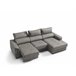 Chaise longue con arcón 4 plazas NAHIA Gris Claro