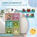 Estantería Juguetes Infantil MDF, Melamina, Tela no Tejida Blanco/ Gris