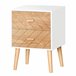 Mesita de Noche MDF y madera maciza HOMCOM 40 Blanco