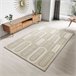 Alfombra geométrica con relieve FLORA - ATTICGO 80x150 Blanco/ Beige