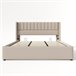 Cama de matrimonio de lino con almacenaje 153x214 Beige
