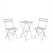 Conjunto de Terraza Plegable Metálico de 2 Sillas y Mesa Bistreau Blanco