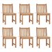 6 Sillas de jardín de madera maciza de teca con cojines Beige