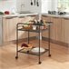 [en.casa] Carrito de servicio Hole con 2 estantes metal MDF 62 Negro