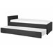 Beliani Cama con somier Poliéster MARMANDE 86x214 Gris Oscuro