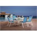 Conjunto De Jardín Mesa + 6 sillas de Textileno Azul
