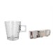 Set 3 tazas de café LIMA ABSTRACTO 8cl marca LA MEDITERRANEA Transparente