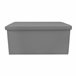 Puff Ottoman Almacenaje Rectangular Polipiel Plegable Gris