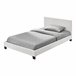 [Corium] Cama Albacete cuero sintético moderna - con colchón 149x210 Blanco