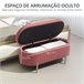 Pie de Cama Terciopelo HOMCOM, hogar - muebles de dormitorio Rosa
