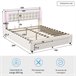 Cama, cajón, LED, USB, bolsa de almacenamiento. 185x203 Cama, cajón, LED, USB, bolsa de almacenamiento. 185x203 Beige