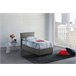 Cama individual en tela Gris