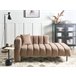 Beliani Chaise longue izquierdo Poliéster LANNILS Marron Claro