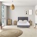 Estructura de Cama tapizada Esther 135x190 Gris Oscuro