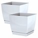 2x Maceta Begonya fresh round con plato incluido Blanco