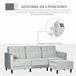 Sofá Cama Poliéster, Espuma, Madera HOMCOM Gris