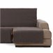 Vipalia Protector Cubre Sofá Chaise Longue Liso Modelo Chenilla Marron