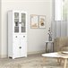 Alacena de Cocina MDF, Melamina de Madera, Vidrio HOMCOM Blanco