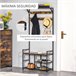 Perchero de Pie con Zapatero Melamina de Madera, Metal HOMCOM Negro