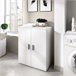 Armario multiusos 2 puertas efecto madera Blanco