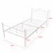 Cama individual (Florenz)  con cabecero curvado, colchón y somier 126x208 Blanco