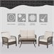 Muebles de Jardín de Ratán Metal, Ratán PE, Poliéster Outsunny Marron