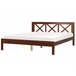 Beliani Cama con somier Madera de pino TANNAY 189x208 Madera Oscura