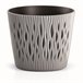2x Maceta redonda de plastico Sandy Round Gris