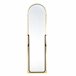 Espejo de Pie Metal Round Cuerpo Entero con Soporte Suelo 40x5 Dorado