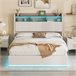 Cama, LED, USB, cama hidráulica, estructura de cama juvenil Cama, LED, USB, cama hidráulica, estructura de cama juvenil Beige