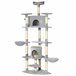 Árbol Rascador para Gatos Aglomerado de Madera, Sisal y Felpa Gris
