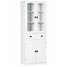 Alacena de Cocina MDF, Melamina de Madera, Vidrio HOMCOM Blanco