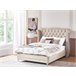 Beliani Cama con somier Terciopelo AYETTE 185x215 Beige