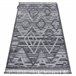 Alfombra MAROC P657 Diamantes Zigzag Étnico Franjas Bereber 180x270 Negro
