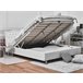 Beliani Cama con almacenaje Piel sintética METZ 212x215 Blanco