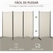 Biombo Metal, Poliéster HOMCOM, hogar - decoración Beige