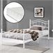 Cama individual (Florenz)  con cabecero curvado, colchón y somier 126x208 Blanco