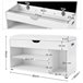 Banco de zapatos con 3 compartimentos y 1 espacio de almacenamiento con asiento cómodo - H44 cm Blanco