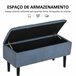 Baúl de Almacenaje Poliéster, Espuma, Madera Goma HOMCOM 38x95 Gris