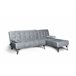 Sofá-cama chaise longue con mesita de centro Gris Claro
