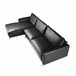 ANGEL CERDÁ Sofá chaise longue izquierda piel Negro