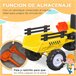 Tractor Pedal con Remolque Hierro, plástico HOMCOM Amarillo
