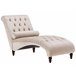 Beliani Chaise longue Terciopelo MURET Beige