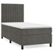 Cama box spring con colchón terciopelo - Rayas verticales 90x200 Gris Oscuro