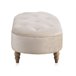 Taburete tapizado en terciopelo con patas de madera natural Beige