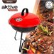 Barbacoa carbón con tapa Aktive Rojo