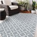 Alfombra de cuerda sisal COLOR Flores 80x150 Gris