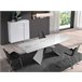 ANGEL CERDA Mesa comedor extensible rectangular mármol porcelánico y acero cromado 240x90 Blanco/ Gris