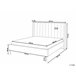 Beliani Cama con somier Terciopelo VILLETTE 165x222 Azul Marino